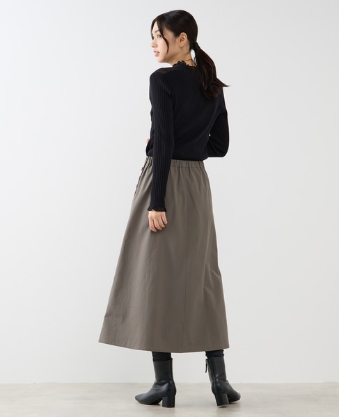 【ナイロンシェルサイドボタンナロースカート】 詳細画像 グリーン系その他 5