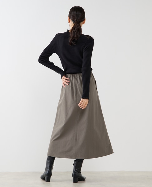 【ナイロンシェルサイドボタンナロースカート】 詳細画像 グリーン系その他 6