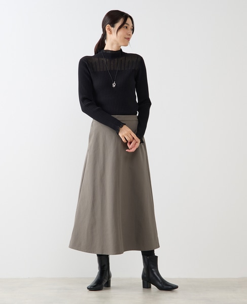 【ナイロンシェルサイドボタンナロースカート】 詳細画像 グリーン系その他 8