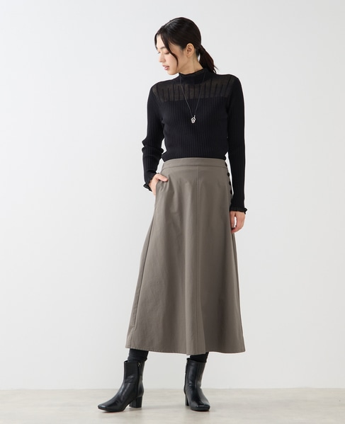 【ナイロンシェルサイドボタンナロースカート】 詳細画像 グリーン系その他 9