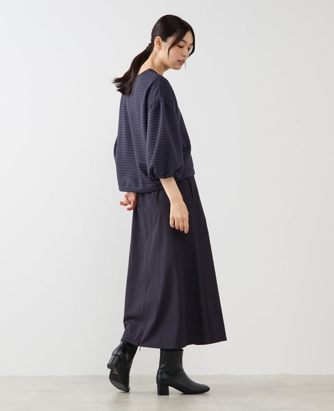 【ナイロンシェルサイドボタンナロースカート】 詳細画像 ダークネイビー 4