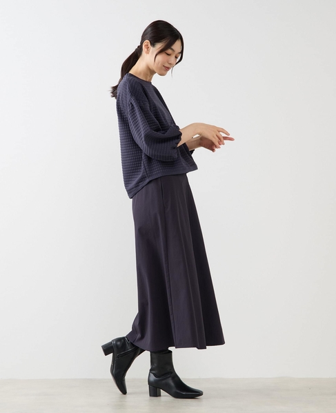 【ナイロンシェルサイドボタンナロースカート】 詳細画像 ダークネイビー 5