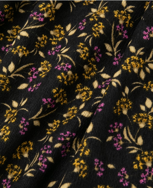 【ボタニカルプリントタックギャザースカート】 詳細画像 ブラック 16