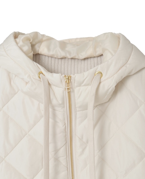 【中綿×ニット切替ZIPフードベスト】 詳細画像 アイボリー 11