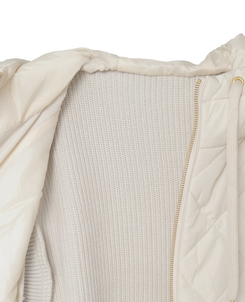 【中綿×ニット切替ZIPフードベスト】 詳細画像 アイボリー 14