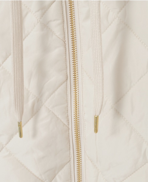 【中綿×ニット切替ZIPフードベスト】 詳細画像 アイボリー 15