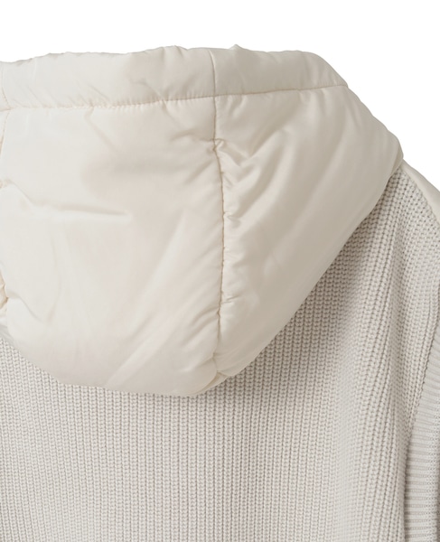 【中綿×ニット切替ZIPフードベスト】 詳細画像 アイボリー 16