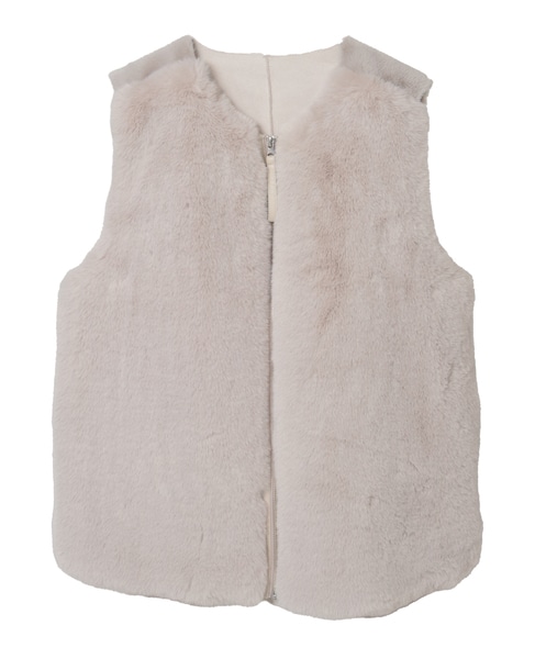 【エコファーチュニックZIPベスト】 詳細画像 ライトグレー 10