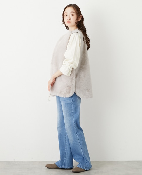 【エコファーチュニックZIPベスト】 詳細画像 ライトグレー 4