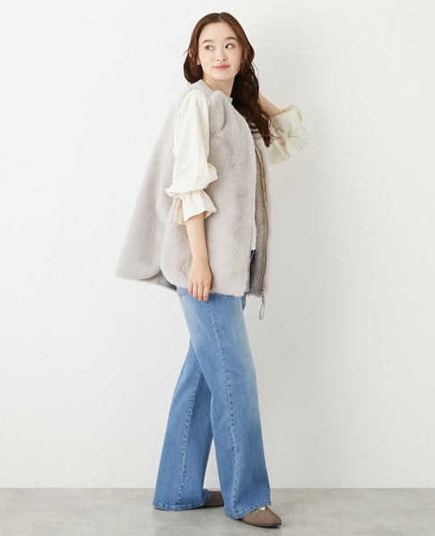 【エコファーチュニックZIPベスト】 詳細画像 ライトグレー 7