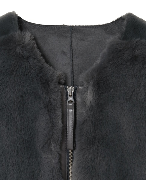 【エコファーチュニックZIPベスト】 詳細画像 チャコールグレー 12