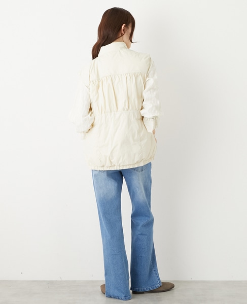 【ティアードギャザーピュアダウンベスト】 詳細画像 アイボリー 5