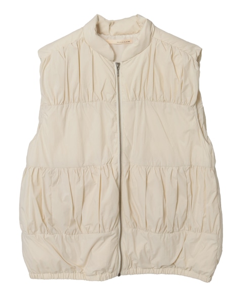 【ティアードギャザーピュアダウンベスト】 詳細画像 アイボリー 9