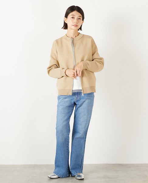 【超軽量JQジップアップニットブルゾン】 詳細画像 ベージュ 2