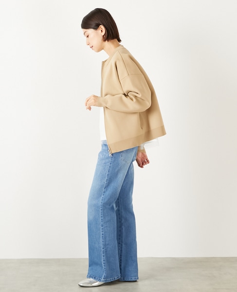 【超軽量JQジップアップニットブルゾン】 詳細画像 ベージュ 4