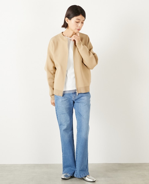 【超軽量JQジップアップニットブルゾン】 詳細画像 ベージュ 9
