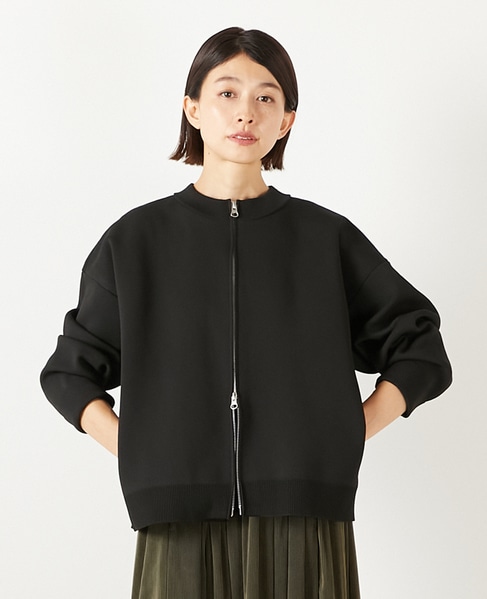 【超軽量JQジップアップニットブルゾン】 詳細画像 ブラック 1