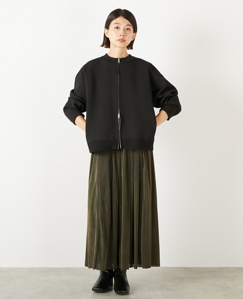 【超軽量JQジップアップニットブルゾン】 詳細画像 ブラック 2