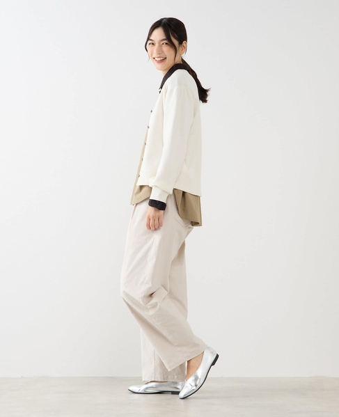 【総針編みVネックカーディガン】 詳細画像 アイボリー 4