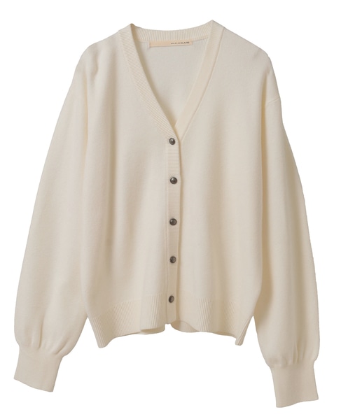 【総針編みVネックカーディガン】 詳細画像 アイボリー 9