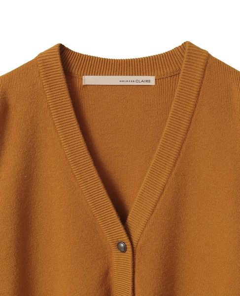 【総針編みVネックカーディガン】 詳細画像 マスタード 12