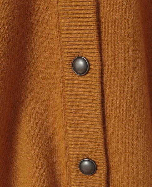 【総針編みVネックカーディガン】 詳細画像 マスタード 15