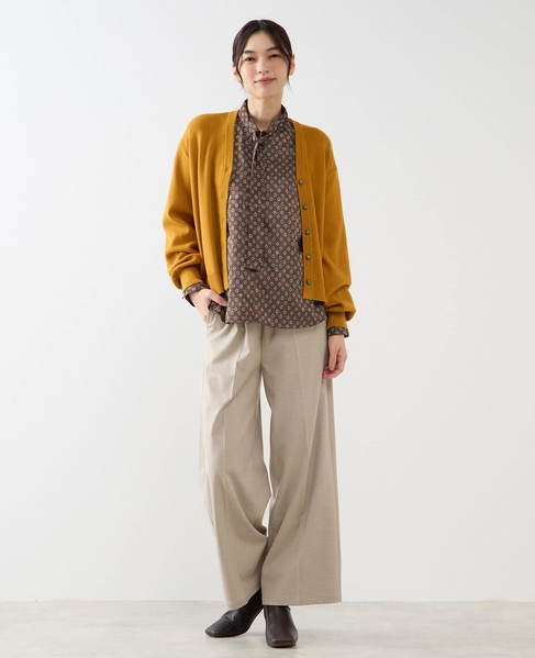 【総針編みVネックカーディガン】 詳細画像 マスタード 2