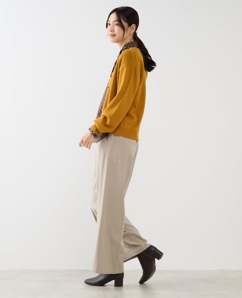 【総針編みVネックカーディガン】 詳細画像 マスタード 5