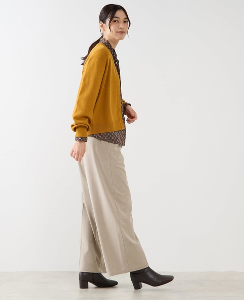 【総針編みVネックカーディガン】 詳細画像 マスタード 8