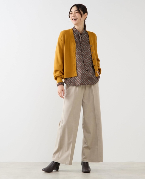 【総針編みVネックカーディガン】 詳細画像 マスタード 9