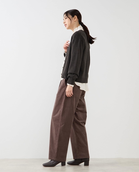 【総針編みVネックカーディガン】 詳細画像 チャコールグレー 4