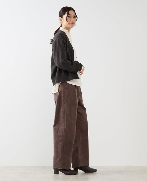 【総針編みVネックカーディガン】 詳細画像 チャコールグレー 7