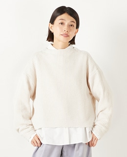 【モール糸ボトルネックニットプルオーバー】