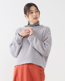 【モール糸ボトルネックニットプルオーバー】
