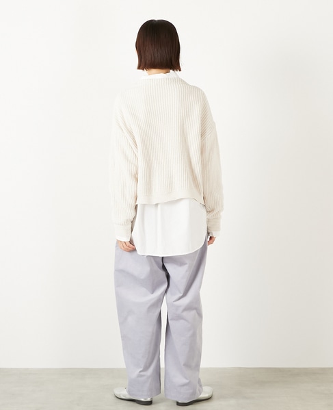 【モール糸ボトルネックニットプルオーバー】 詳細画像 アイボリー 5