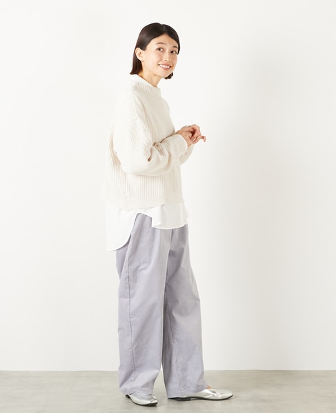 【モール糸ボトルネックニットプルオーバー】 詳細画像 アイボリー 6