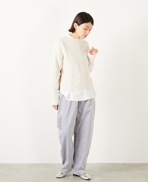 【モール糸ボトルネックニットプルオーバー】 詳細画像 アイボリー 7
