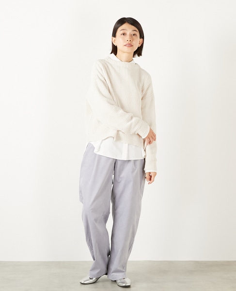 【モール糸ボトルネックニットプルオーバー】 詳細画像 アイボリー 8
