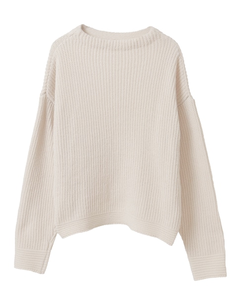 【モール糸ボトルネックニットプルオーバー】 詳細画像 アイボリー 9