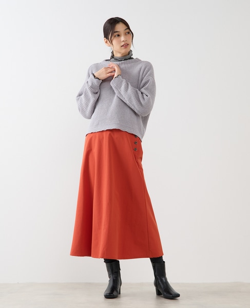 【モール糸ボトルネックニットプルオーバー】 詳細画像 グレー 2