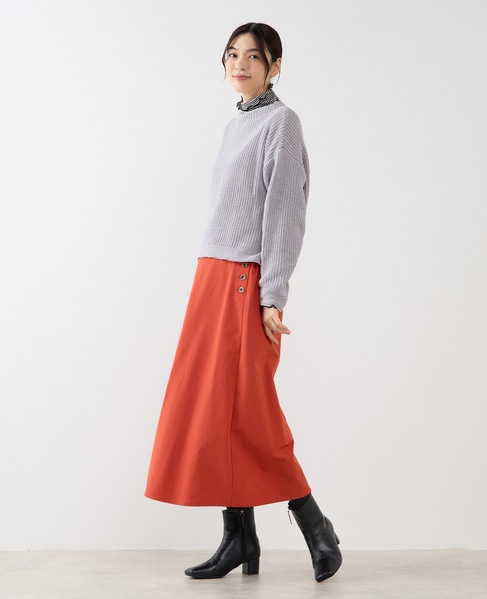 【モール糸ボトルネックニットプルオーバー】 詳細画像 グレー 3