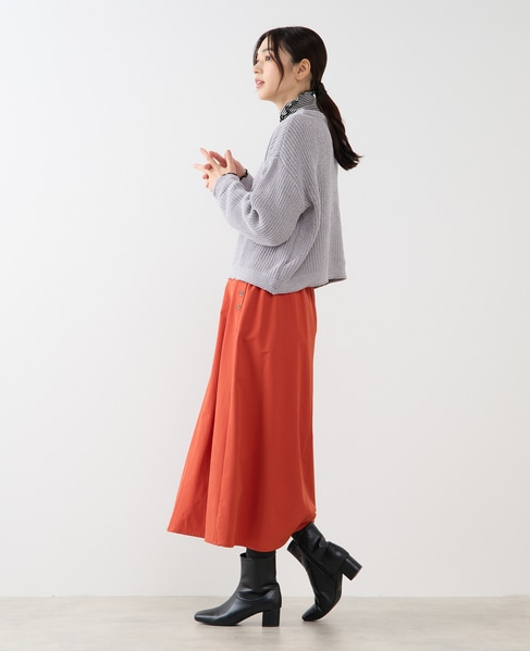 【モール糸ボトルネックニットプルオーバー】 詳細画像 グレー 4