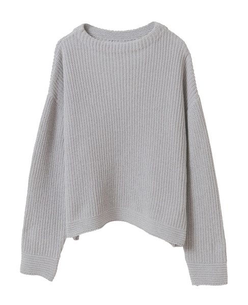 【モール糸ボトルネックニットプルオーバー】 詳細画像 グレー 8