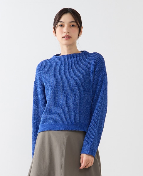 【モール糸ボトルネックニットプルオーバー】 詳細画像 ブルー 1