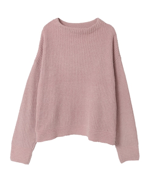 【モール糸ボトルネックニットプルオーバー】 詳細画像 ピンク 10