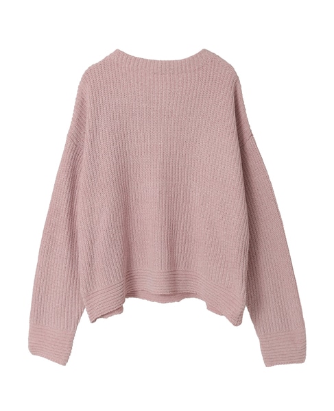 【モール糸ボトルネックニットプルオーバー】 詳細画像 ピンク 11