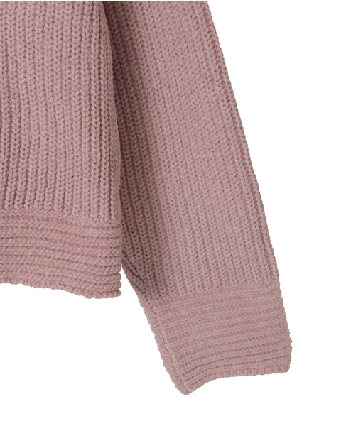 【モール糸ボトルネックニットプルオーバー】 詳細画像 ピンク 13