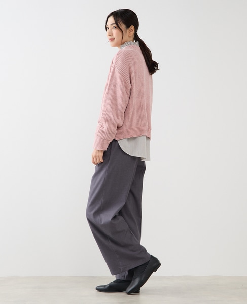 【モール糸ボトルネックニットプルオーバー】 詳細画像 ピンク 5