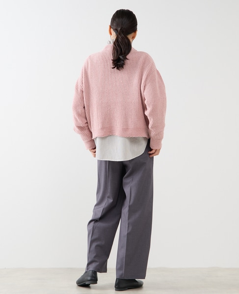 【モール糸ボトルネックニットプルオーバー】 詳細画像 ピンク 6