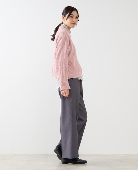 【モール糸ボトルネックニットプルオーバー】 詳細画像 ピンク 7